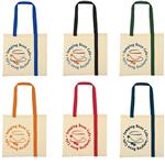 JH3206 Striped Economy Cotton Canvas Tote With Custom Imprint